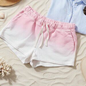 J.Crew Women’s Ombre Dip-Dye French Terry Sweatshorts - Pink/White - Size M